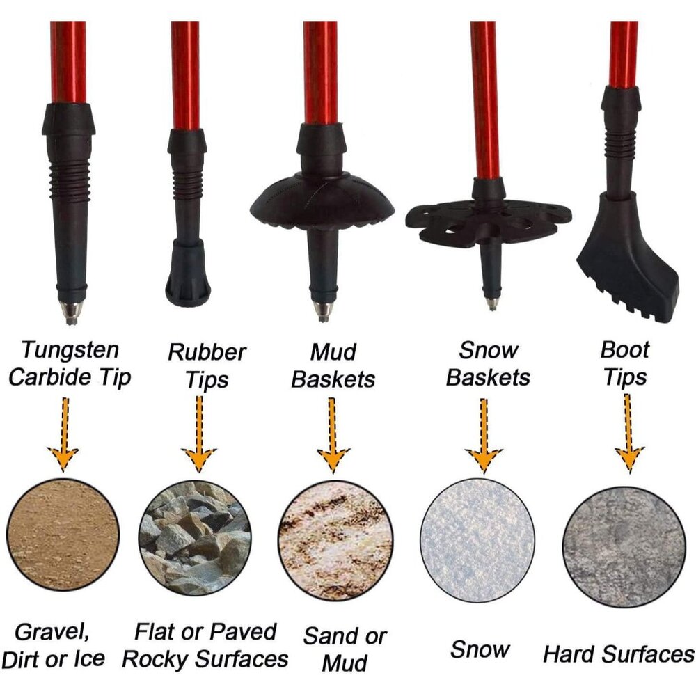 Hiking Trekking Poles, 2 Pack Collapsible, Lightweight, Anti Shock, Walking Stic - Picture 5 of 7